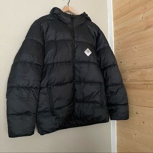 Barbour black beacon fiber down hooded puffer jacket